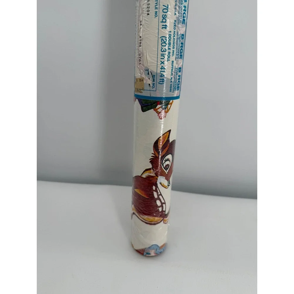 Birge Wallpaper Roll Kids Disney Bambi Snow White Goofy 65204 Vintage 70 Ft New